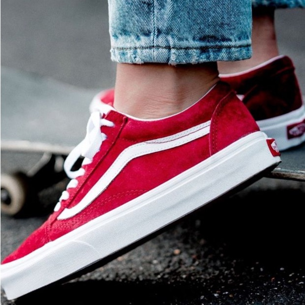 Vans Red Suede Old Skool Sneakers